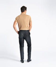 Charcoal Unfinished Toby Extended Tab Single Pleat Pant
