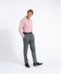 Grey Unfinished Toby Extended Tab Single Pleat Pant