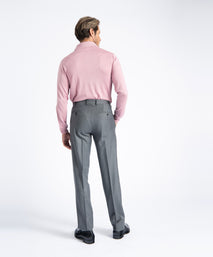 Grey Unfinished Toby Extended Tab Single Pleat Pant